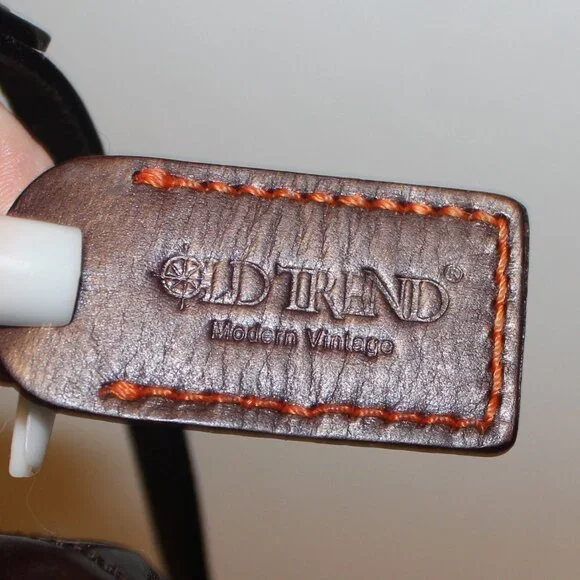 OLD TREND Vintage Leather Framed Satchel Handbag Crossbody Bag - Picture 3 of 11